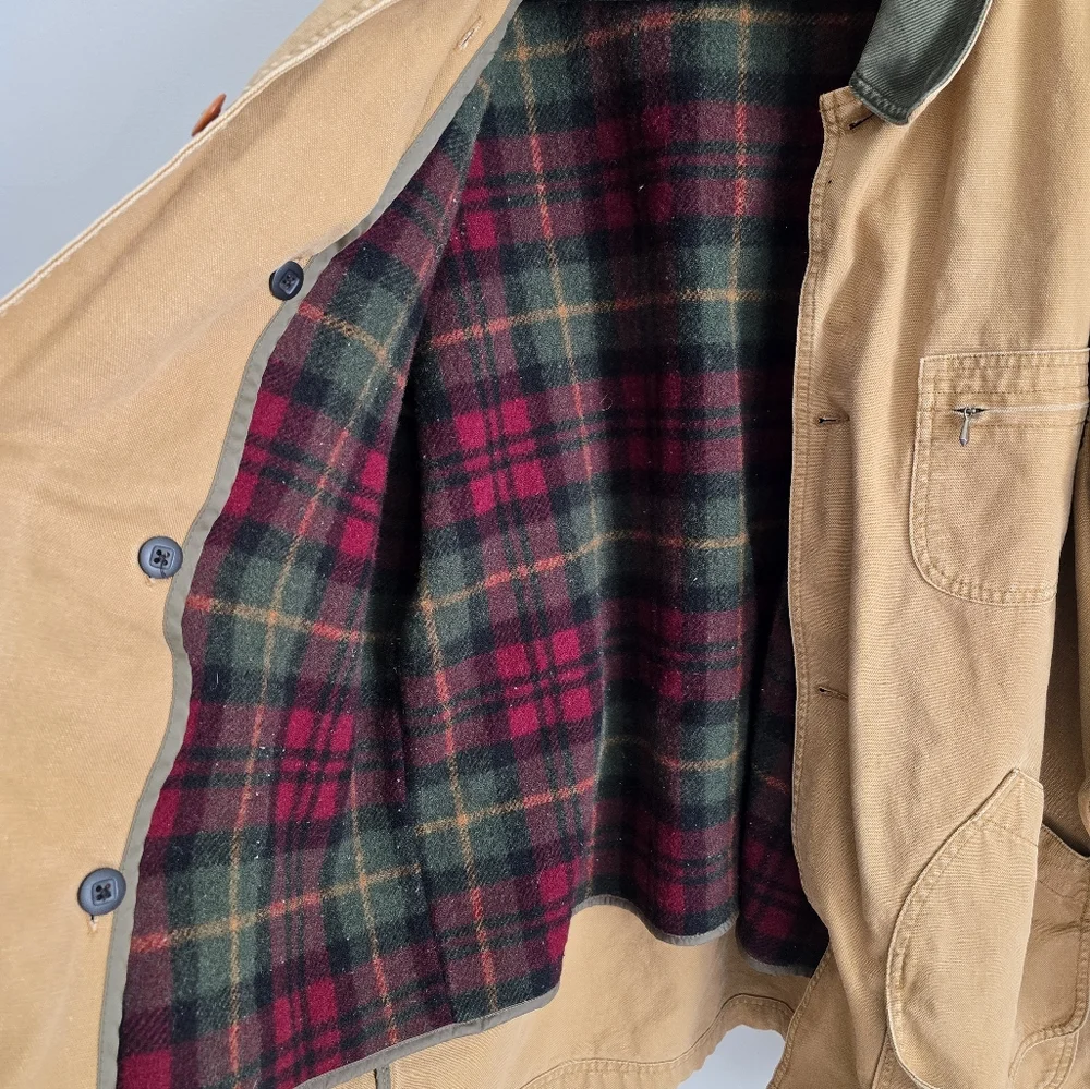 L.L. BEAN Vintage Mens Barn Jacket Field Chore Coat Blanket Lined XL - Picture 4 of 9